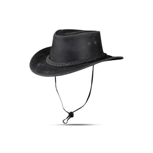 Waterproof Bushcraft Leather Hat Custom Logo Vintage Outback Cattleman Hat Outdoor <b>Hiking</b> Sun Protection <b>Cap</b> OEM Factory - Product Image 5