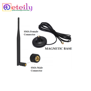 Antena Magnética de Goma GSM 5dBi Eteily Hecha en India con Cable RG174 (L-3Mtr) + Conector Móvil SMA Macho para Comunicación - Product Image 2