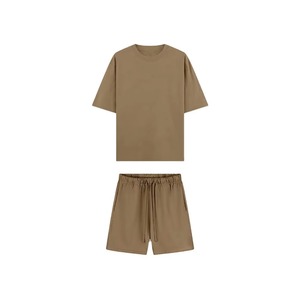 Ensemble t-shirt et short en coton rayé pour homme, vêtements décontractés d'été, respirant, blanc - Product Image 2