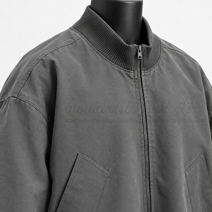 Blouson Bomber Premium Homme Personnalisé Col Montant Zippé Manches et Ourlet Côtelés Veste Décontractée Légère pour le Travail - Product Image 6