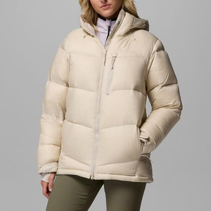 Chaqueta de lona personalizada para mujer, larga, con cremallera completa, transpirable, con capucha, abrigo cálido de invierno - Product Image 2