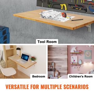 47.24 \ "X 19.69 \" tavolo pieghevole a parete con foglia a goccia in legno flottante staffa in ferro per Home Office Bar piccoli spazi - Product Image 6
