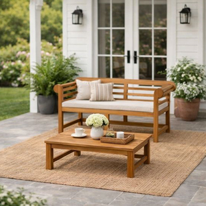 Banc de jardin d'hôtel 4 places en teck massif naturel indonésien de haute qualité, durable et moderne, avec accoudoirs, idéal pour l'extérieur - Product Image 6