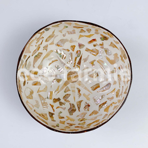 Ready to ship - Coconut lacquer bowl seashell inlay lacquered coco shell bowls for home decor - Product Image 6