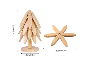 Posavasos de Madera Premium para Macetas, Soporte Rústico de Madera para Macetas, Resistente al Calor, Protección para Mesa de Comedor, Accesorio de Cocina - Product Image 2
