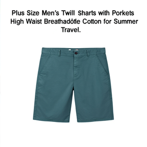 Shorts Bermuda décontractés pour hommes grandes tailles, tissés, taille haute, respirants, en coton, avec poches, pour les voyages d'été - Product Image 3