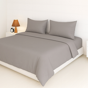 Drap de lit en coton pur 300 TC, couleur gris pierre, sensation de luxe, idéal pour les intérieurs de maison ou les occasions spéciales, disponible à la vente - Product Image 2