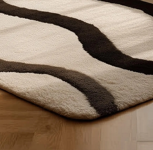 Alfombra hecha a mano con diseño moderno en blanco y negro, de alta calidad, ecológica, para sala de estar, habitaciones infantiles, hoteles y oficinas. - Product Image 6