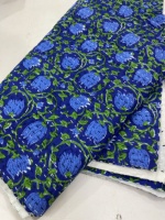 Couverture matelassée traditionnelle en coton bleu imprimé patchwork floral, cousue à la main, écologique, toutes saisons, pour mariage et maison