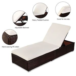 Lettino da Esterno in Rattan PE Marrone con Telaio in Alluminio per Piscina e Spiaggia - Product Image 5
