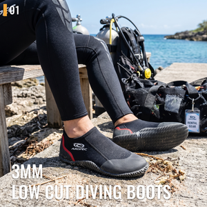 Aropec 3mm Neoprene Low-Cut Water Boots with Reinforced <b>Toe</b> & Heel <b>Caps</b> and Anti-Slip U2 Rubber Sole - OEM/ODM Available - Product Image 2