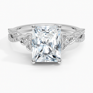 Anillo BOJ 0120 con Corte Radiante, Plata 925, Engaste de Puntas, Anillo Solitario con Diamante de 2ct, Color D, VVS1, Moissanita, Certificado GRA - Product Image 1