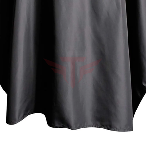 Cape de coiffure imperméable en nylon/polyester écologique noire pour salon de coiffure, tablier de coupe de cheveux pour barbier - Product Image 3