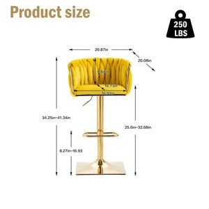 Sgabelli da Bar Vintage da 2 pz/set con schienale comodo e sedie da pranzo con altezza del poggiapiedi per un Look elegante - Product Image 3