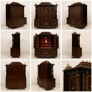 Buy Traditional Walnut Polish Teak Wood Hand Carved <b>Mandir</b>/Temple Home Decor Customized Size Sale At Factory Price Australia - Product Image 6