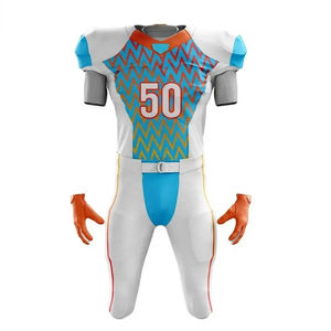 Nouveaux maillots de football américain sur mesure, ensemble pantalon, design personnalisé, polyester respirant, séchage rapide, uniforme, service OEM personnalisé - Product Image 5