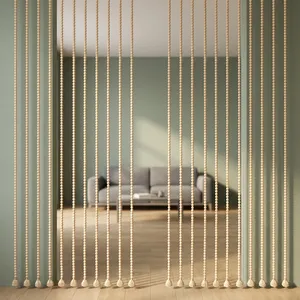 Wood Bead <b>Curtain</b> With Tassels Minimalist Hanging <b>Room</b> <b>Divider</b> For Living <b>Room</b> Indoor Decor - Product Image 1