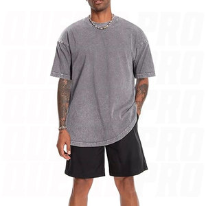 Camisetas Oversize para Hombre, Manga Corta, Estilo Vintage Lavado, Corte Holgado, Ropa Urbana, Algodón Grueso, Informal, Verano, Ajuste Relajado - Product Image 1