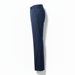 Pantalon formel bleu marine PRO ENTERPRISES pour homme, coupe droite, en polyester épais, infroissable, antistatique, haute élasticité - Product Image 3