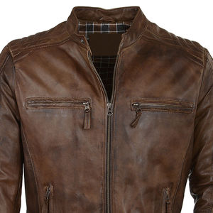 High Quality Stylish Waterproof Eco-Friendly <b>Leather</b> <b>Jacket</b> Men OEM Wholesale Comfortable Stand Collar <b>Winter</b> Casual - Product Image 3