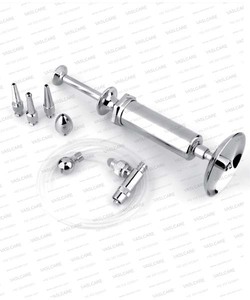 Self-Filling <b>Ear</b> <b>Syringe</b> <b>Kit</b> Stainless Steel Otology Irrigation Pump with Flexible Tube & Safety Protection Disk ENT Instrument - Product Image 1