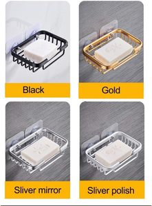 Handmade Wall Mounted Aluminum Soap <b>Dish</b> Holder Bathroom Soap Basket with Drainage <b>Rack</b> - Product Image 3