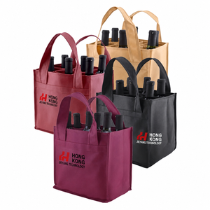 Customized Reusable 6-Pack Polypropylene Non-Woven Beer and Wine <b>Bottle</b> <b>Carrier</b> Reusable Shopping Bags for 6 <b>Bottles</b> - Product Image 3