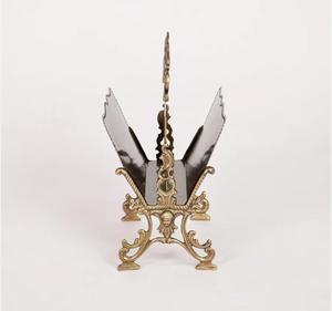 Vintage Metal Tissue Holder Stand With Ornate Design For Desk Decor - Product Image 2