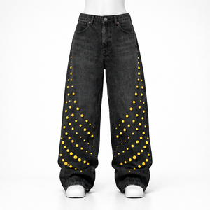 Jeans Baggy Rectos Personalizados de Estilo Urbano para Hombre, Jeans de Mezclilla de Algodón Desgastados, Jeans de Moda Vintage para Hombre - Product Image 2