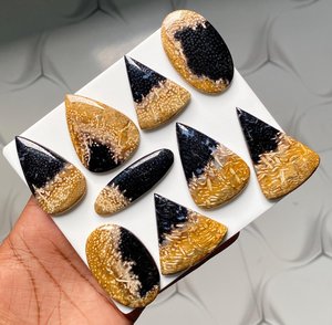 GEMAS MAHNAJ: Cabujón de Ágata de Raíz de Palma de la Mejor Calidad, Raro y Precioso, Gema Suelta para Joyería, Hecho en India, Rajastán - Product Image 3