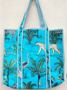 Bolsa de Mano de Algodón con Estampado Animal, Correas para el Hombro, Diseño Vintage a la Moda, Forro de Lona, Parte Superior Abierta, Estilo Casual - Product Image 4