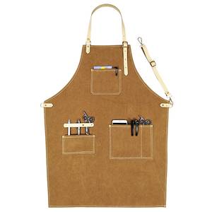Tablier de bar en toile de haute qualité avec logo personnalisé, sangle en cuir à dégagement rapide, résistant aux rayures, pour personnel de service professionnel - Product Image 4