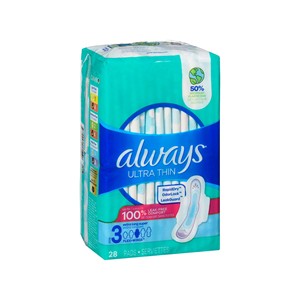 Serviettes hygiéniques Premium Always Ultra Thin, haute absorption, protection féminine, confort optimal pour un usage quotidien - Product Image 1