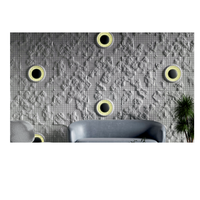 Panneau mural décoratif écologique en WPC Stonework, gris et blanc, revêtement de plafond, nouveau design de couleur, nouveau style de panneau mural
