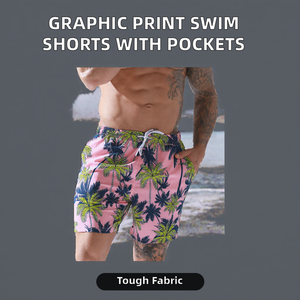 Shorts décontractés pour hommes OEM 2026, tendance printemps-été, en toile, avec dentelle, longueur genou, fermeture à cordon, imprimé, confortable et doux - Product Image 4