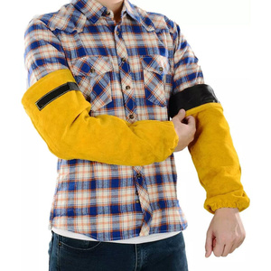 Mangas de Trabajo de Cuero de Vaca, Estilo Europeo, Calidad Unisex, Resistentes al Fuego, Protección para Brazos, Costuras de Aramida, Forro de Algodón - Product Image 2