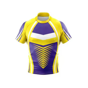 ชุดรักบี้โพลีเอสเตอร์ 100% สำหรับเยาวชน ระบายอากาศได้ดี ทนทาน เหมาะสำหรับทีมกีฬา วิทยาลัย  พร้อมลายเปล่าสำหรับขายส่ง - Product Image 1