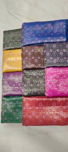 Indian Handloom Style Banaras Silk Brocade Jacquard Nonwoven <b>Fabric</b> for Ethnic Fashion Garments Accessories Wedding - Product Image 4