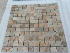 Carreaux de mosaïque en ardoise dorée, panneaux muraux bon marché, pierre de placage, décoration d'intérieur, Culture, lustre de cuisine - Product Image 4