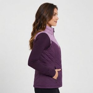 Women's Knitted Padded <b>Puffer</b> Vest Stand Collar Zip <b>Crop</b> Sleeveless <b>Jacket</b> Waterproof Windproof Eco-Friendly Spring <b>Puffer</b> Vest - Product Image 6