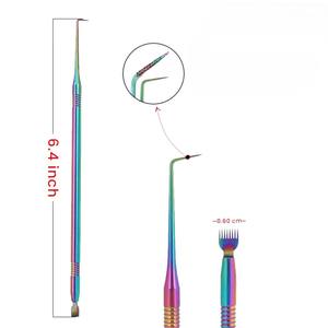 Herramienta profesional de acero inoxidable para levantar y separar pestañas, color arcoíris, con rizador de pestañas para uso en salones de belleza. - Product Image 2