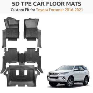 แผ่นรองพื้นรถยนต์ 5 มิติ TPE กันน้ำ สำหรับ Toyota Fortuner ปี 2016-2021 พวงมาลัยซ้าย  สำหรับทุกสภาพอากาศ - Product Image 2