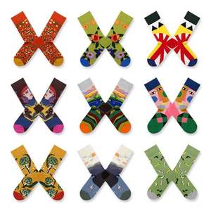 Chaussettes personnalisées 2026 100 % coton antibactériennes à séchage rapide avec motif de dessin animé – Écologiques pour affaires et sports, usage hivernal - Product Image 3