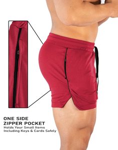 Good Price Gym Wear Shorts for Men's Casual Breathable Quick Dry Embroidered Woven Mid Waist Drawstring Closure Shaghaf Sports - Product Image 4