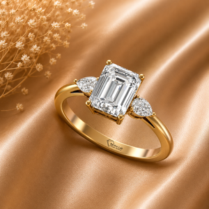 7.25 US Size <b>Emerald</b> Cut Lab Grown Diamond <b>Ring</b> 925 <b>Silver</b> 9kt, 14kt, 18kt Gold <b>Rings</b> for Women's Jewelry - Product Image 1