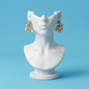 Elegant <b>Gold</b> Floral Diamond <b>Earrings</b> for Women, Luxury Marquise & Pear Cut Lab Grown Diamond <b>Dangle</b> Hoops, Fine Jewelry Gift - Product Image 2