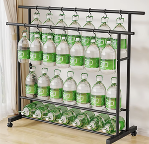 OEM/ODM Vietnam Double Rod Metal Coat Rack with Lockable Wheels <b>Shoe</b> Storage Shelf Garment Organizer Stand - Product Image 5