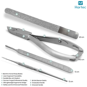 4 Pieces Precision Professional Ingrown Toenail Surgery Instrument <b>Set</b> Podiatry <b>Nail</b> Splitter & Elevator Kit for Clinics - Product Image 5