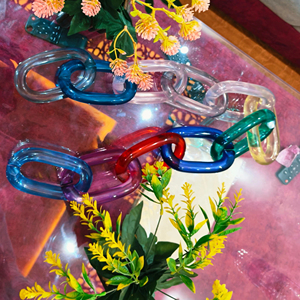 Grande Décoration Murale Colorée en Maillons de Résine Époxy Transparente, Style Moderne, pour Projets DIY Diwali, Rideau de Séparation de Chambre Ange - Product Image 1