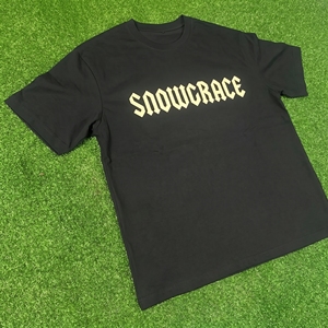T-shirt noir à manches courtes pour homme Snowgrace, 100% coton, coupe ample, col rond, style décontracté, tendance streetwear - Product Image 2